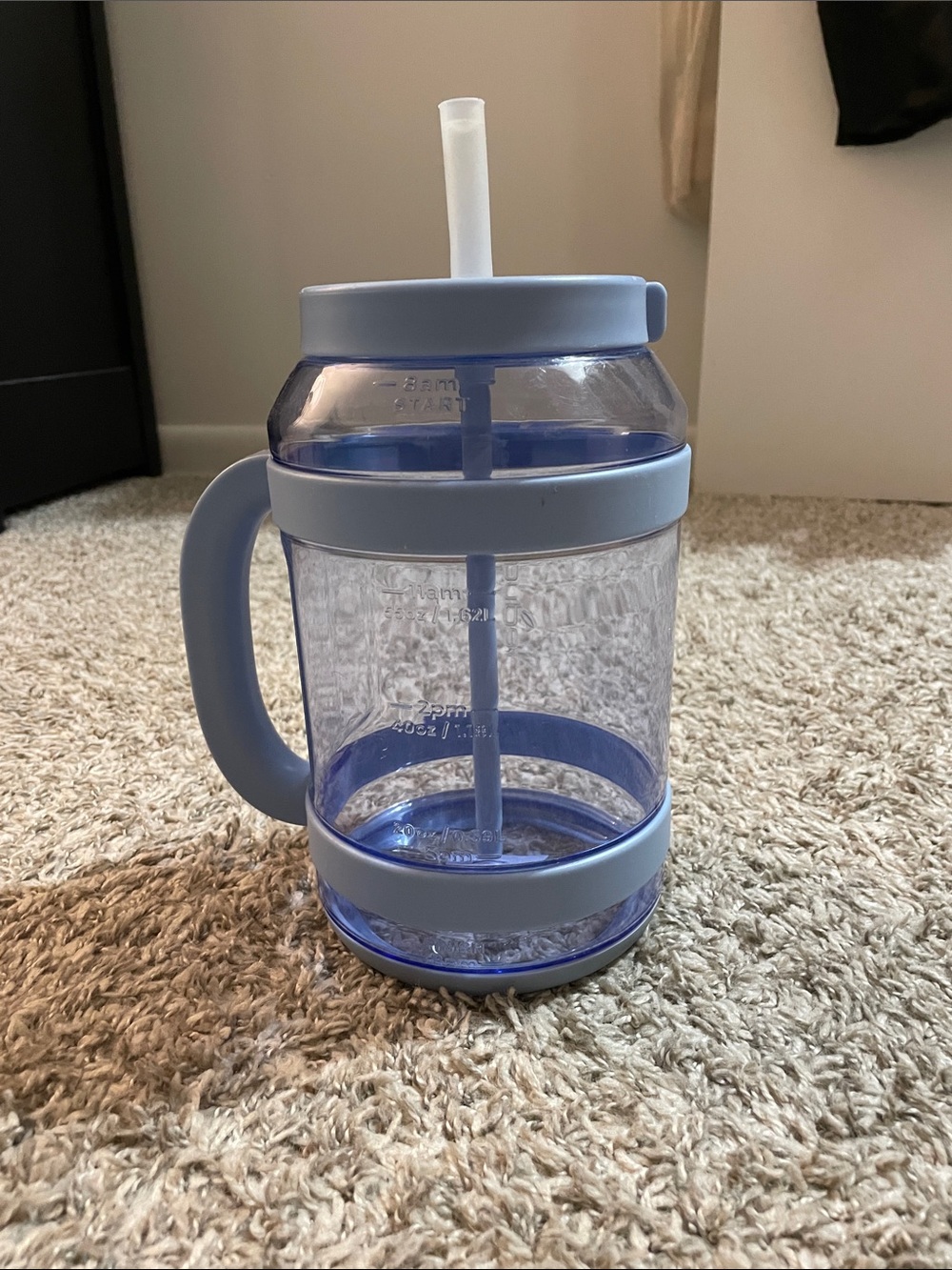 80oz Blue Two-Handle Straw Tumbler - Home Dining